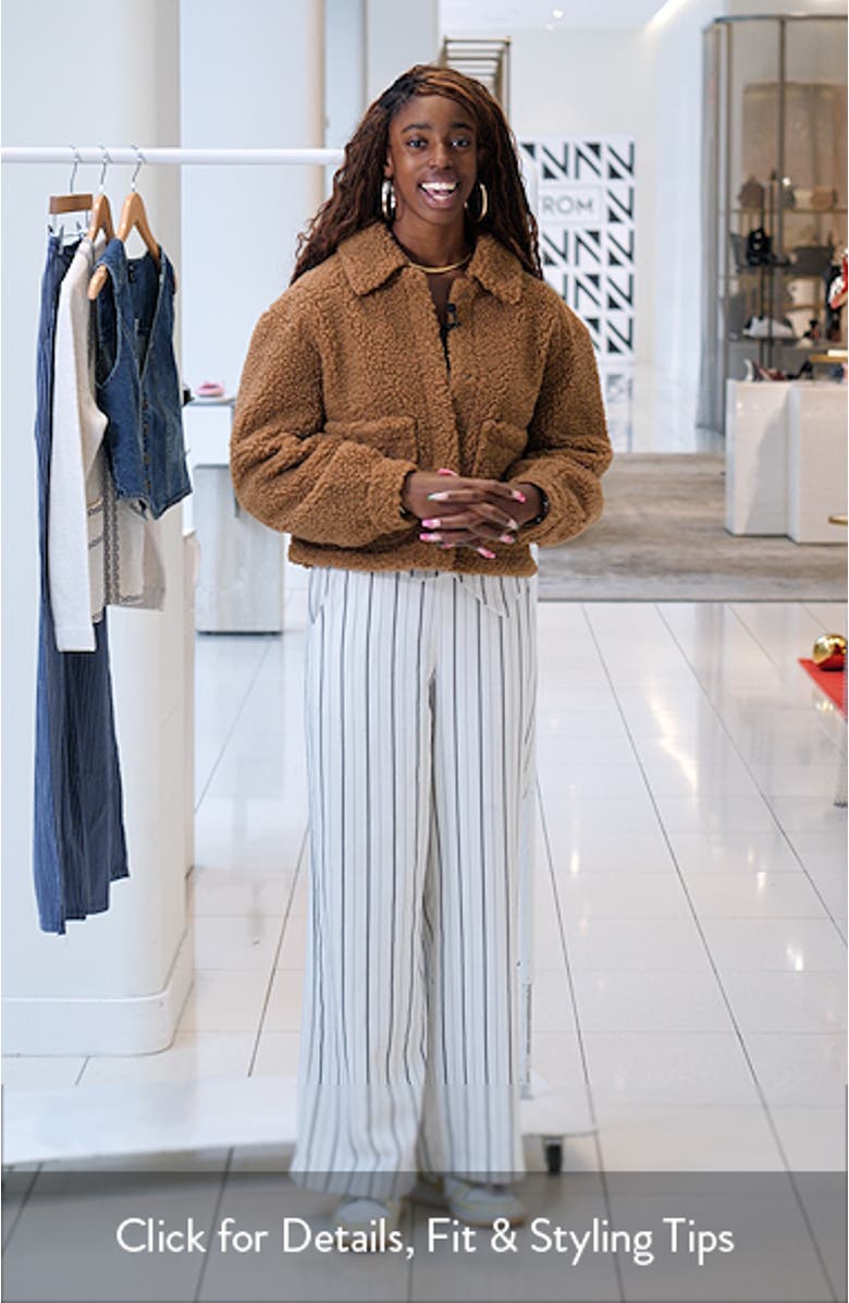 Patch Pocket Faux Fur Crop Jacket, sales video thumbnail