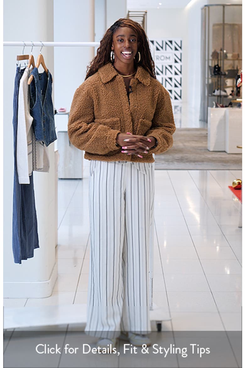 Patch Pocket Faux Fur Crop Jacket video