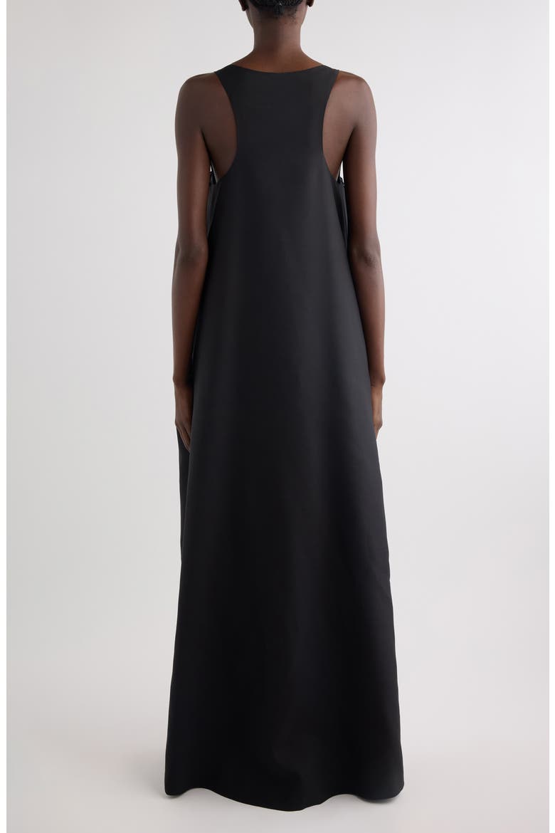 Beaded Rounded Wool & Silk Evening Gown, Alternate, color, BLACK