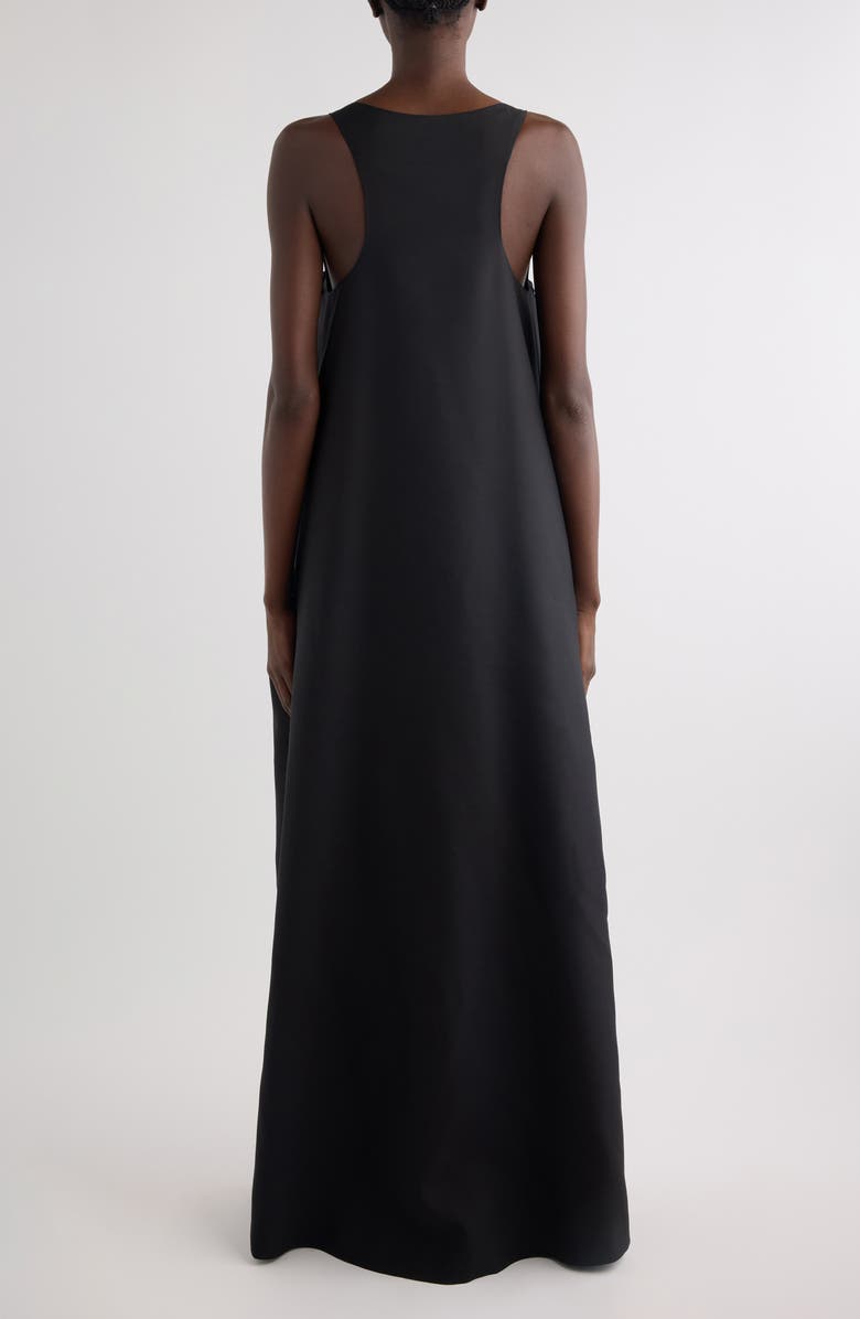 Dries Van Noten Beaded Rounded Wool & Silk Evening Gown, Alternate, color, Black