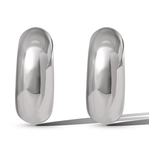 Jessica Simpson Silver Chunky Hoop Earrings In Metallic