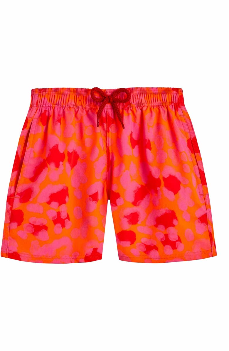 Vilebrequin Kids' New Leopard Stretch Swim Trunks, Alternate, color,