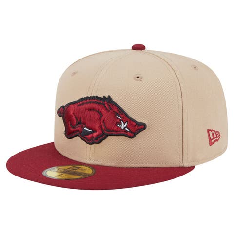 Men's New Era  Khaki Arkansas Razorbacks Two-Tone 59FIFTY Fitted Hat