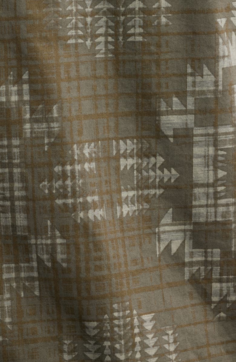 Pendleton Geo Pattern Cotton Camp Shirt, Alternate, color, Harding Olive