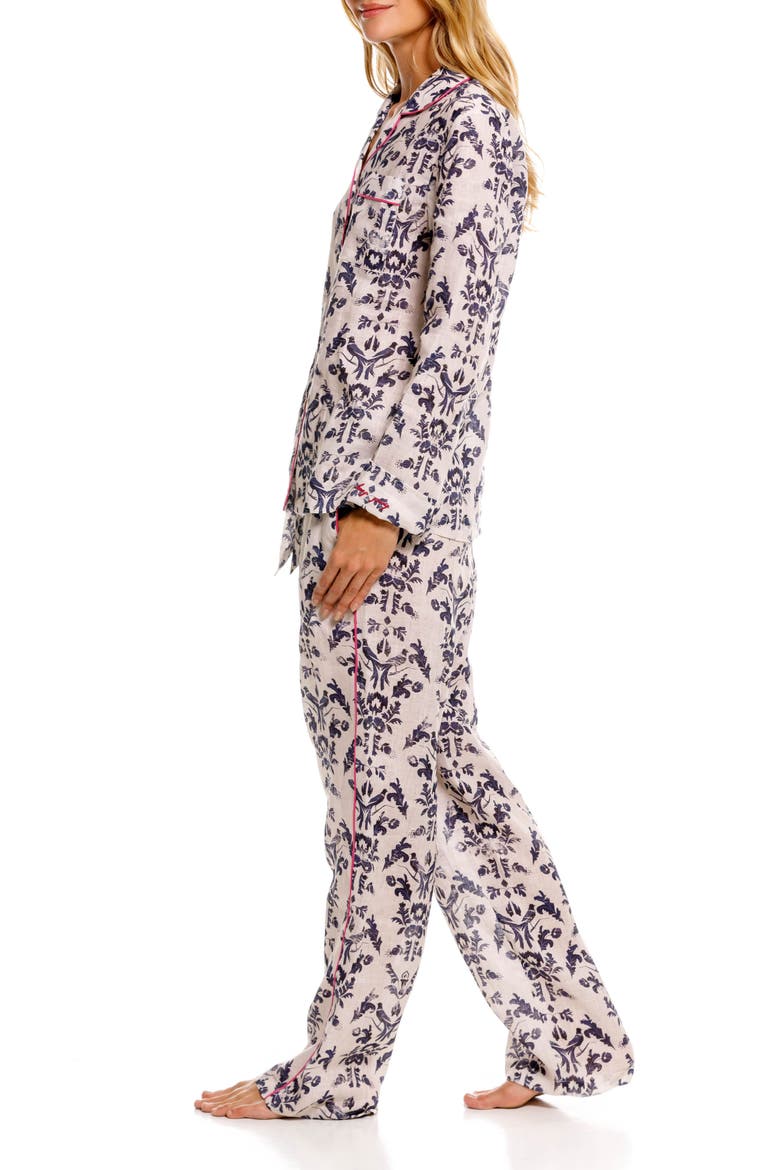 Emma Linen Pajamas, Alternate, color, WHITE