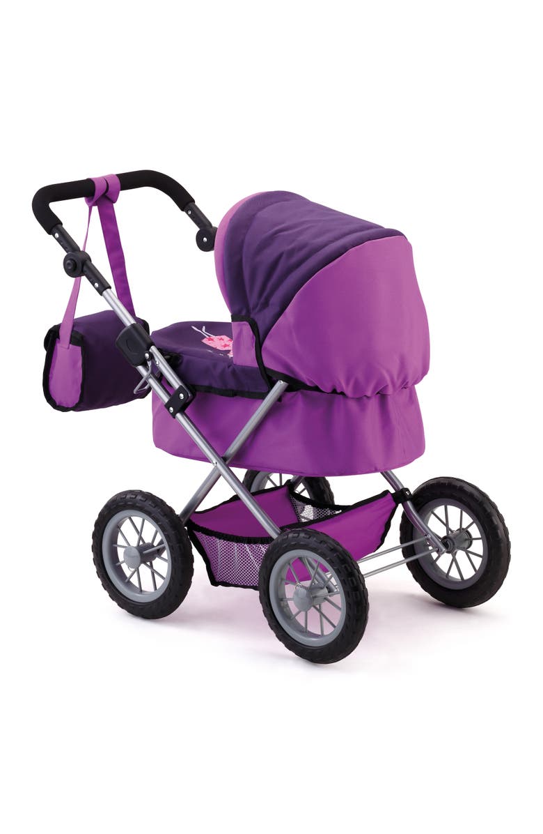 Bayer Design Adjustable and Foldable Doll Pram for Dolls up to 18 Inches, Bag Included, Alternate, color, Purple