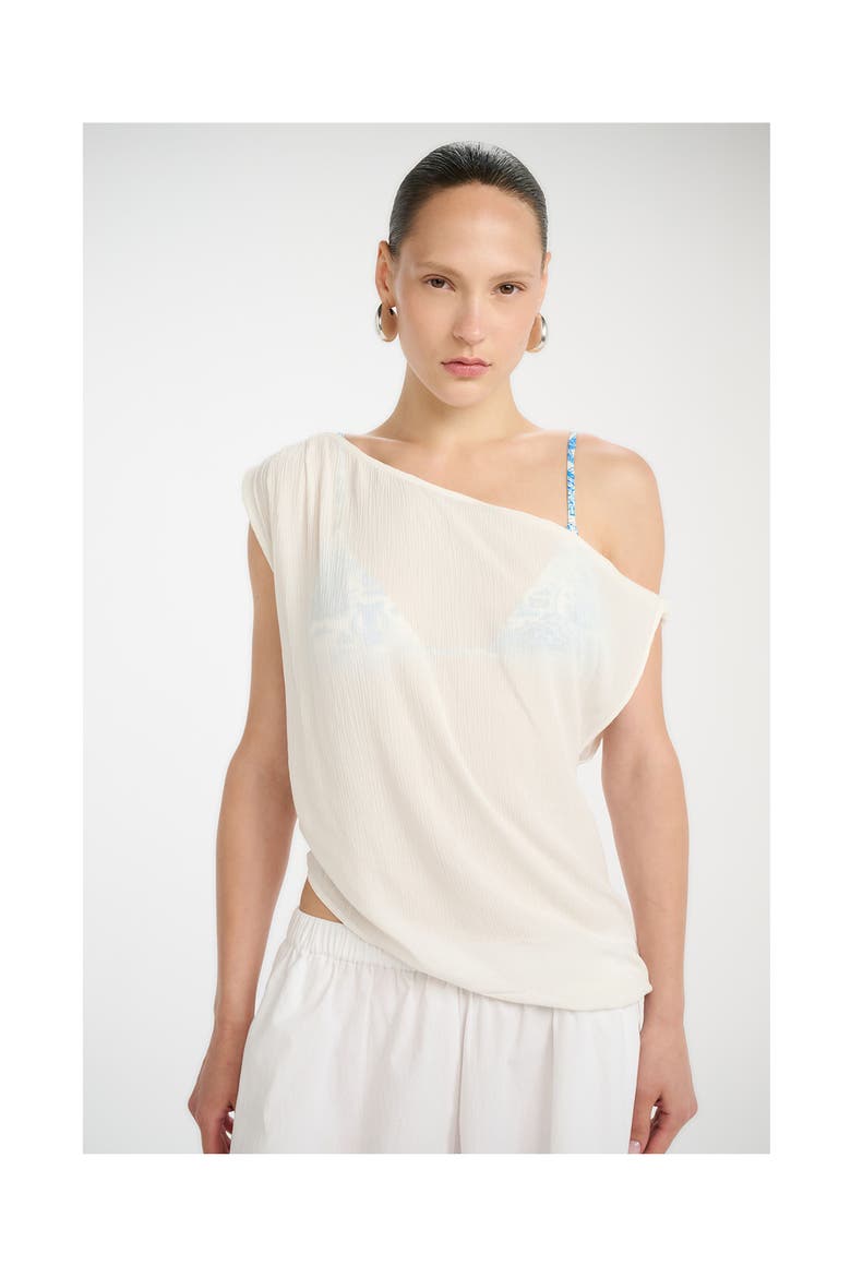 Resort One Shoulder Twist Top Cover-Up, Alternate, color, White