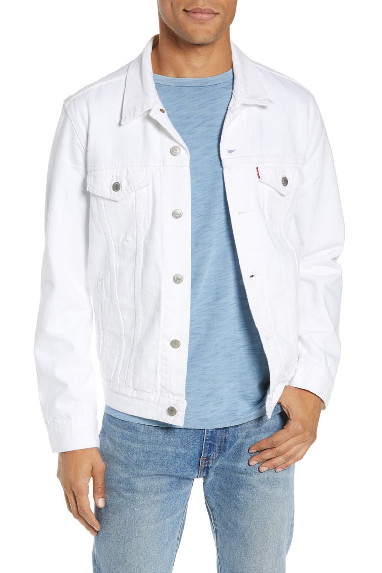 Levi's® Denim Trucker Jacket, Main, color, WHITE OUT