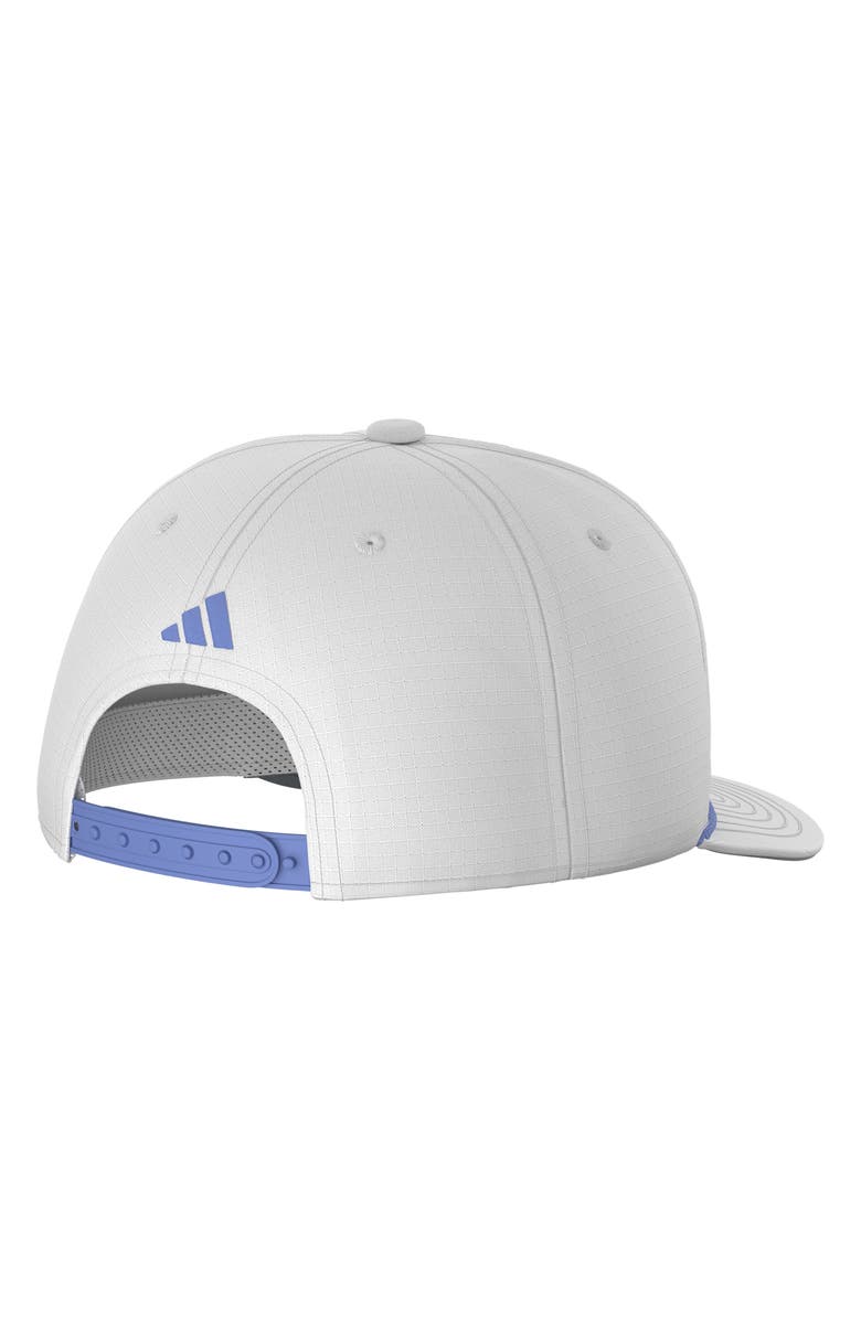 adidas Logo Midrange Snapback Hat, Alternate, color, White/Blue Fusion/Grey