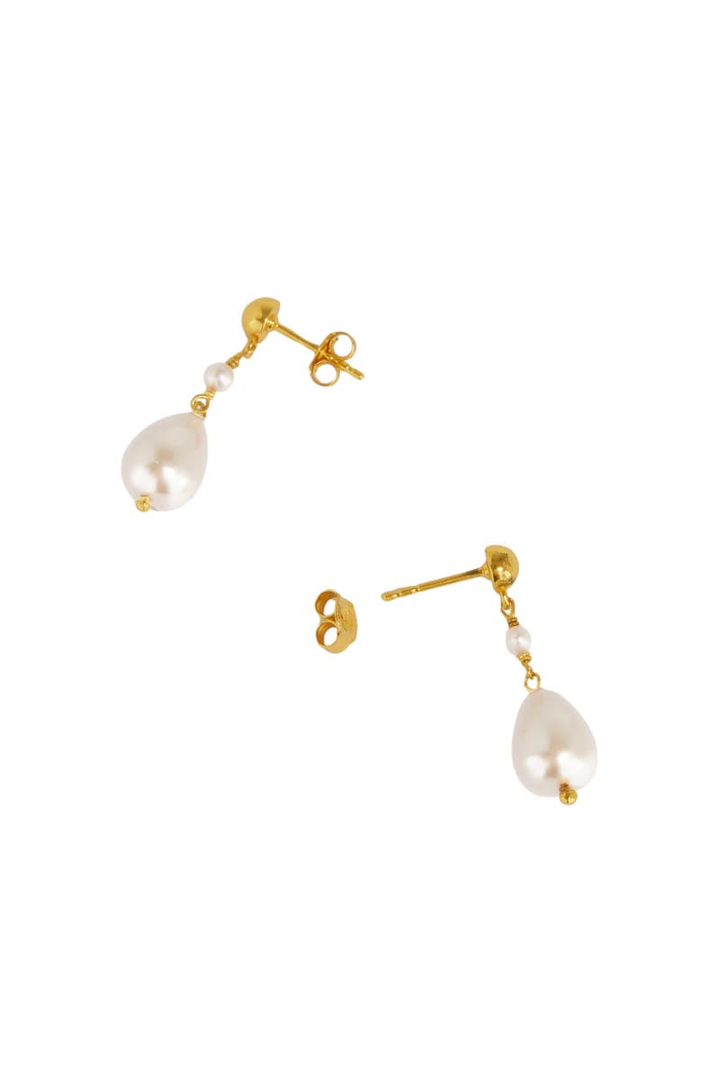 Ottoman Hands Kyra Pearl Drop stud Earrings, Alternate, color, Gold