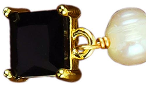 Panacea Cultured Freshwater Pearl & Crystal Drop Earrings In Black
