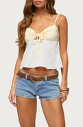EDIKTED Tilly Print Tie Back Babydoll Tank
