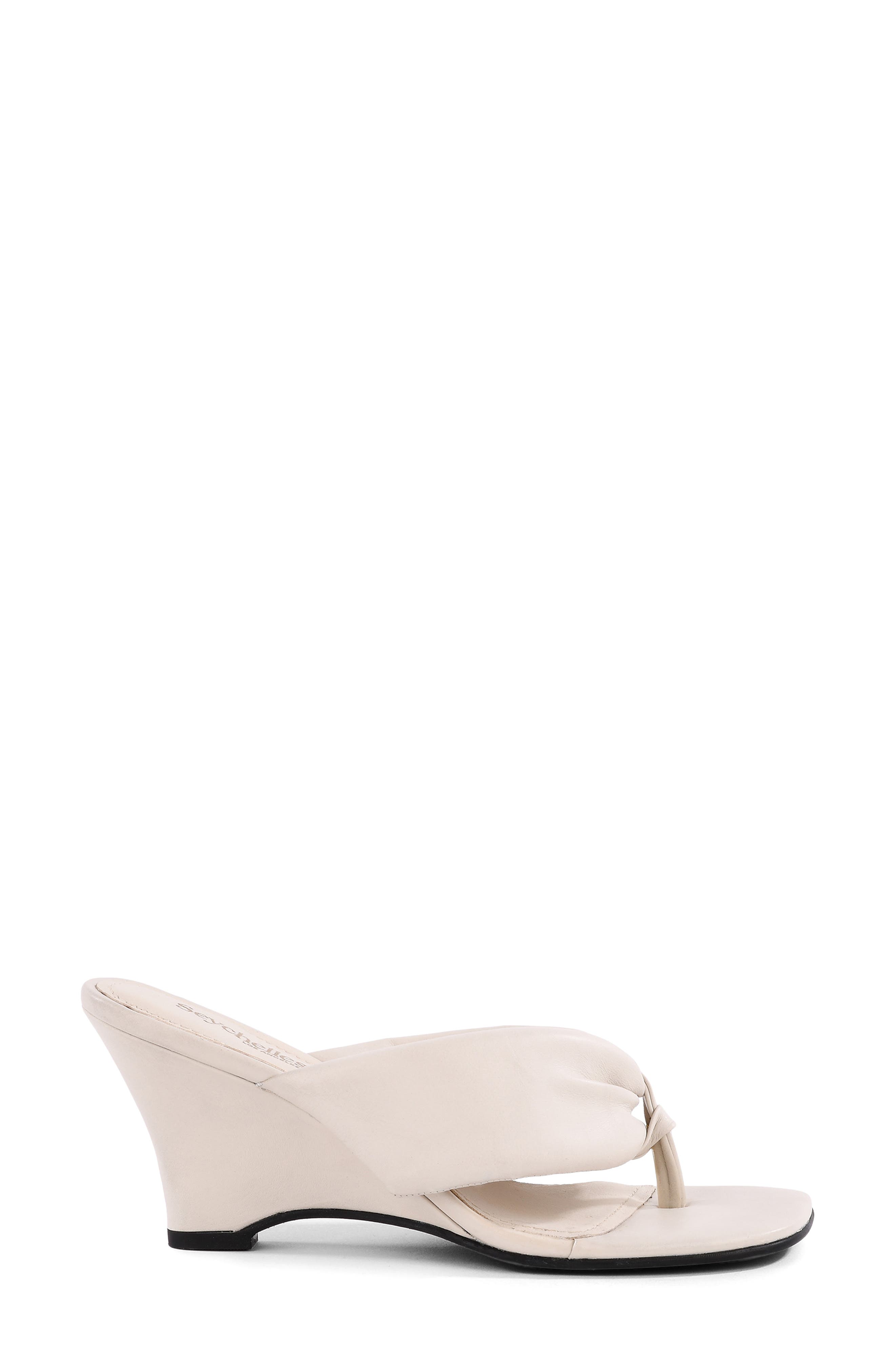 Wishing Well Wedge Flip Flop, Alternate, color, OFF WHITE