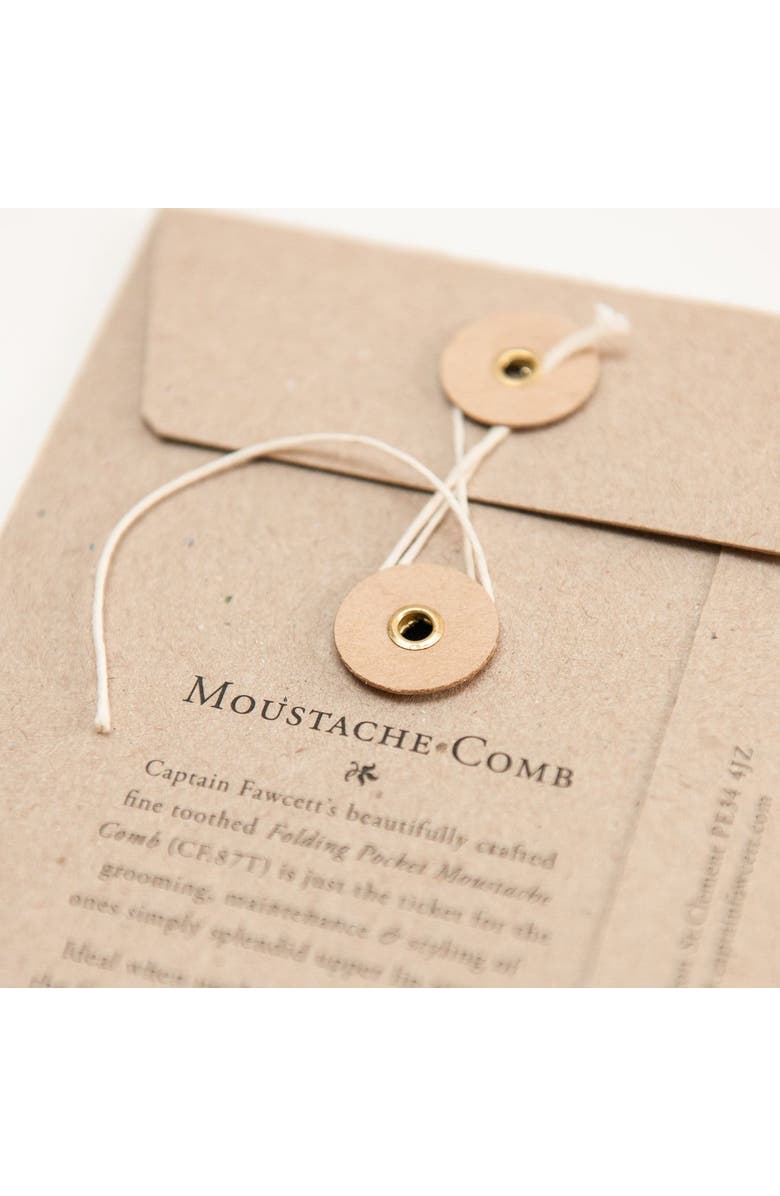 Captain Fawcett Folding Pocket Moustache Comb, Alternate, color, Comb