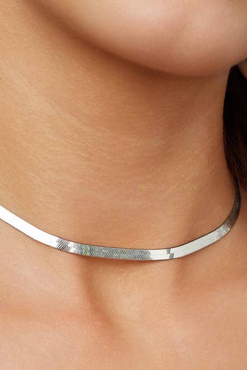 Mirage Herringbone Necklace in Sterling Silver