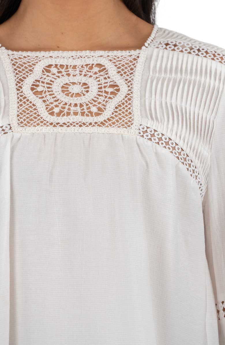 KUT from the Kloth Dua Pleated Lace Inset Top, Alternate, color, 