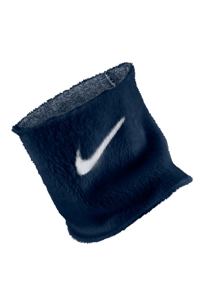Plush Knit Infinity Scarf, Main, color, MIDNIGHT NAVY/ WHITE