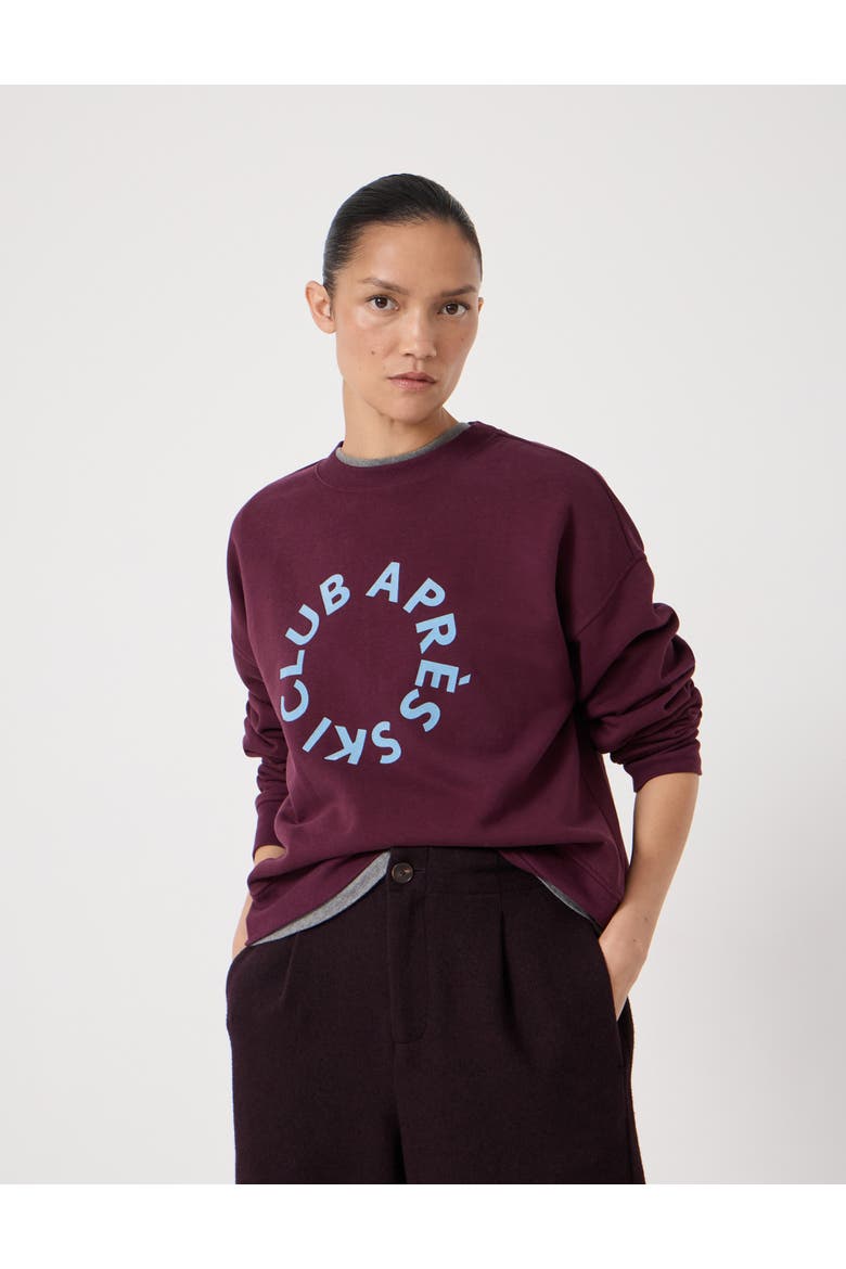 Après Ski Club Graphic Sweatshirt, Main, color, Dark Wine Red