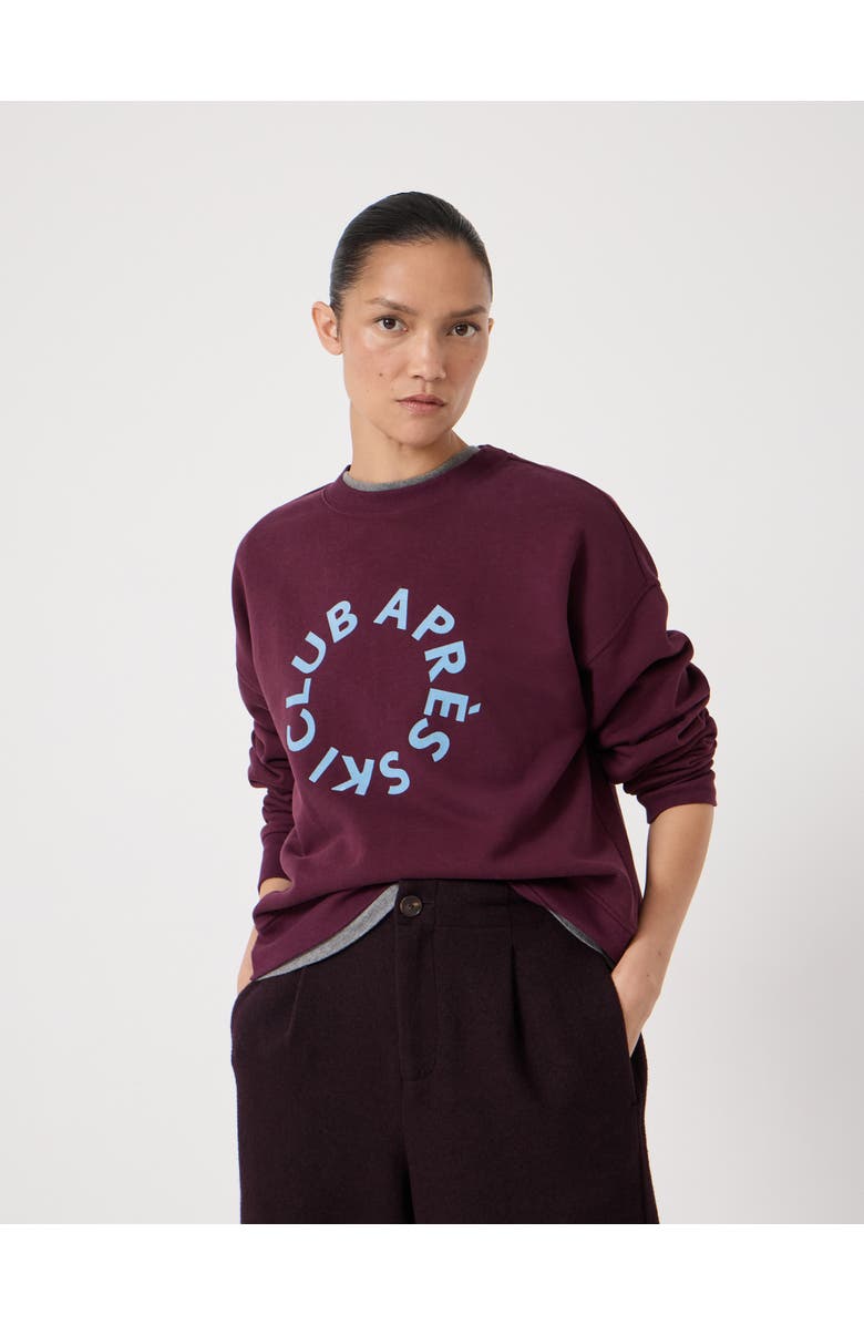 Hush Après Ski Club Graphic Sweatshirt, Main, color, Dark Wine Red