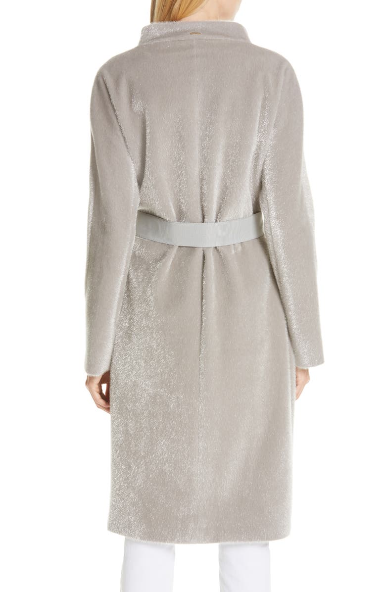 Herno Long Belted Shimmer Faux Fur Coat, Alternate, color, 