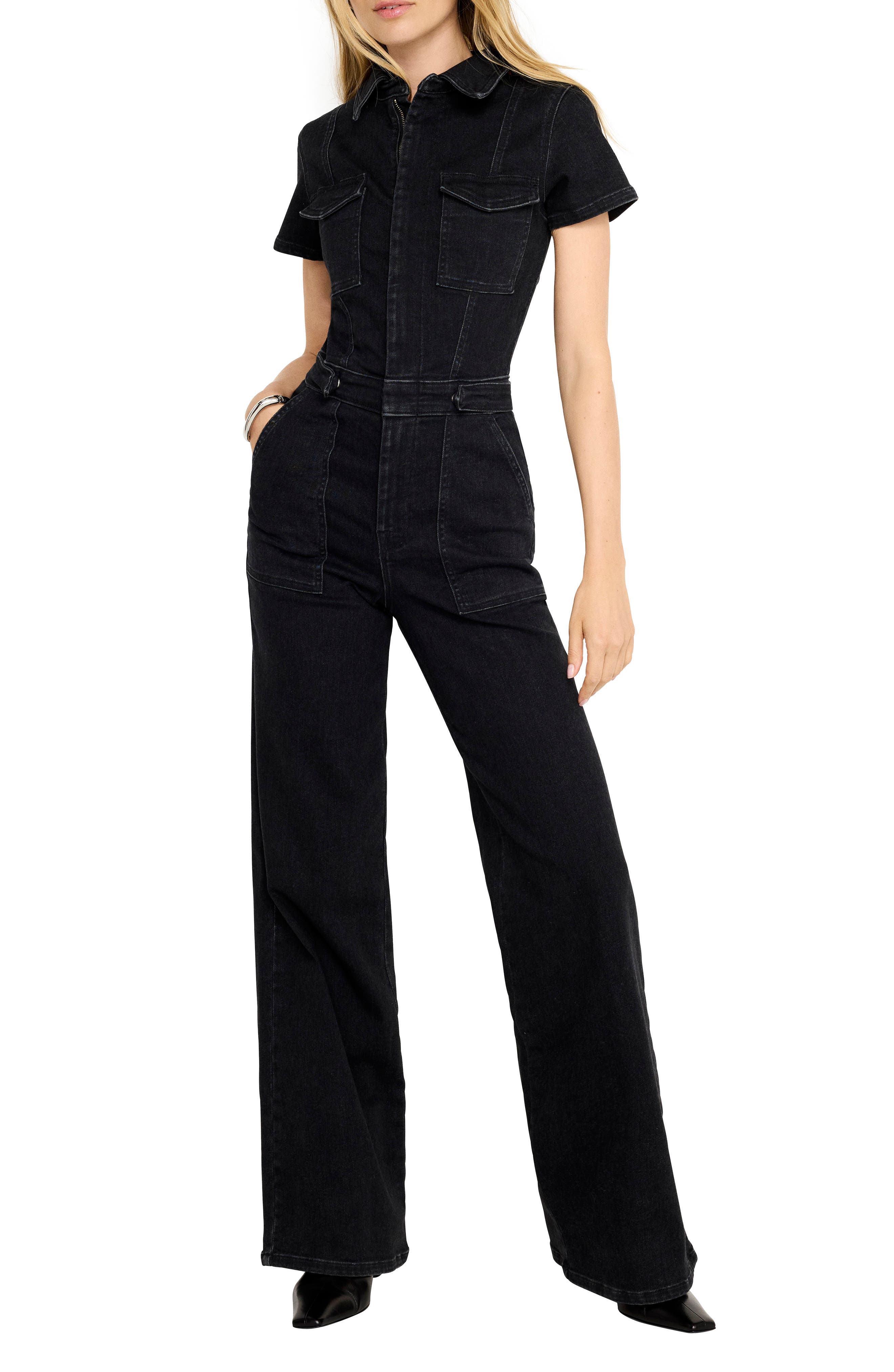 Good American Fit For Success Denim Jumpsuit