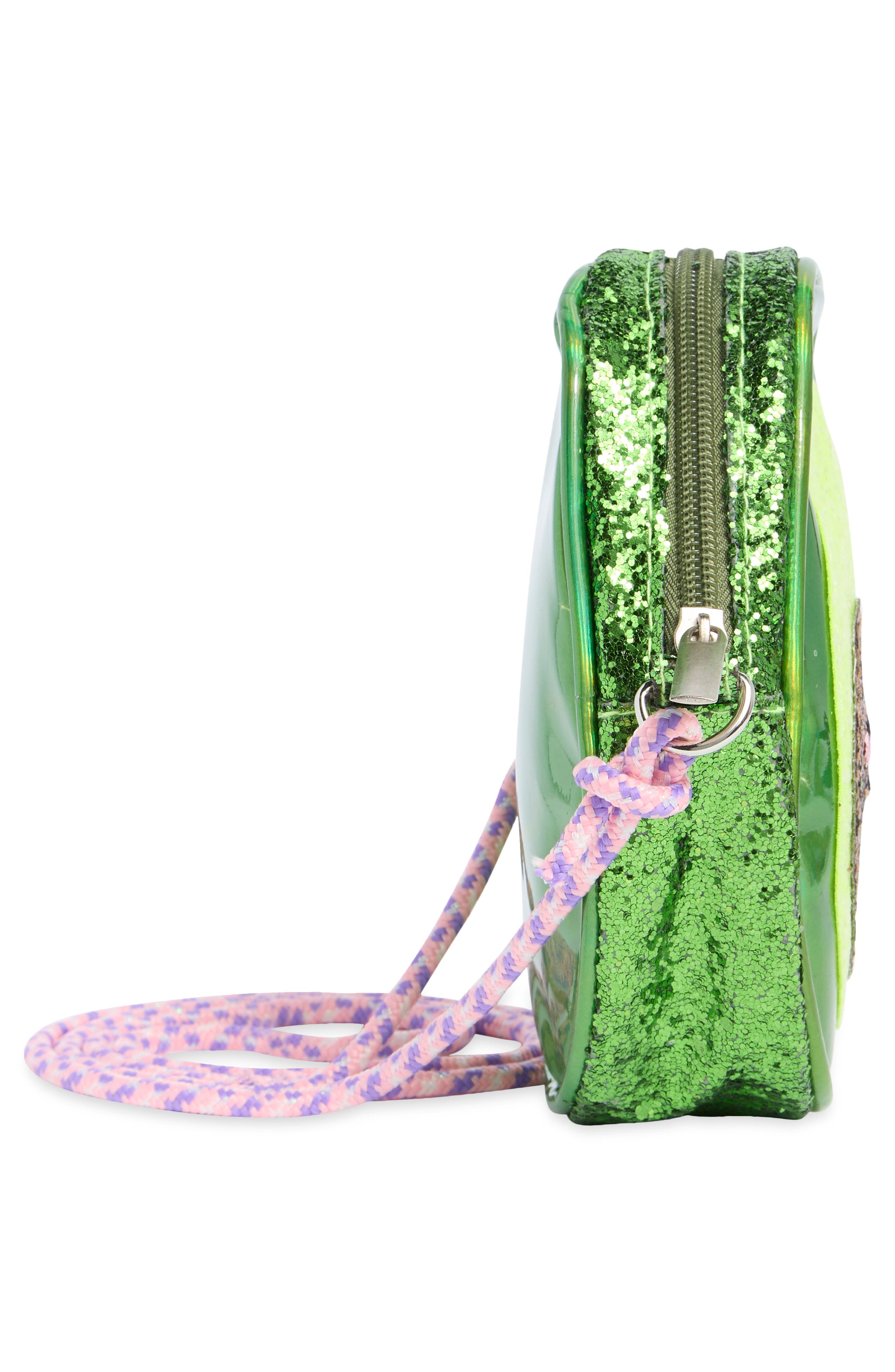 Piper & Jax Kids' Glitter Avocado Crossbody Bag, Alternate, color, Green