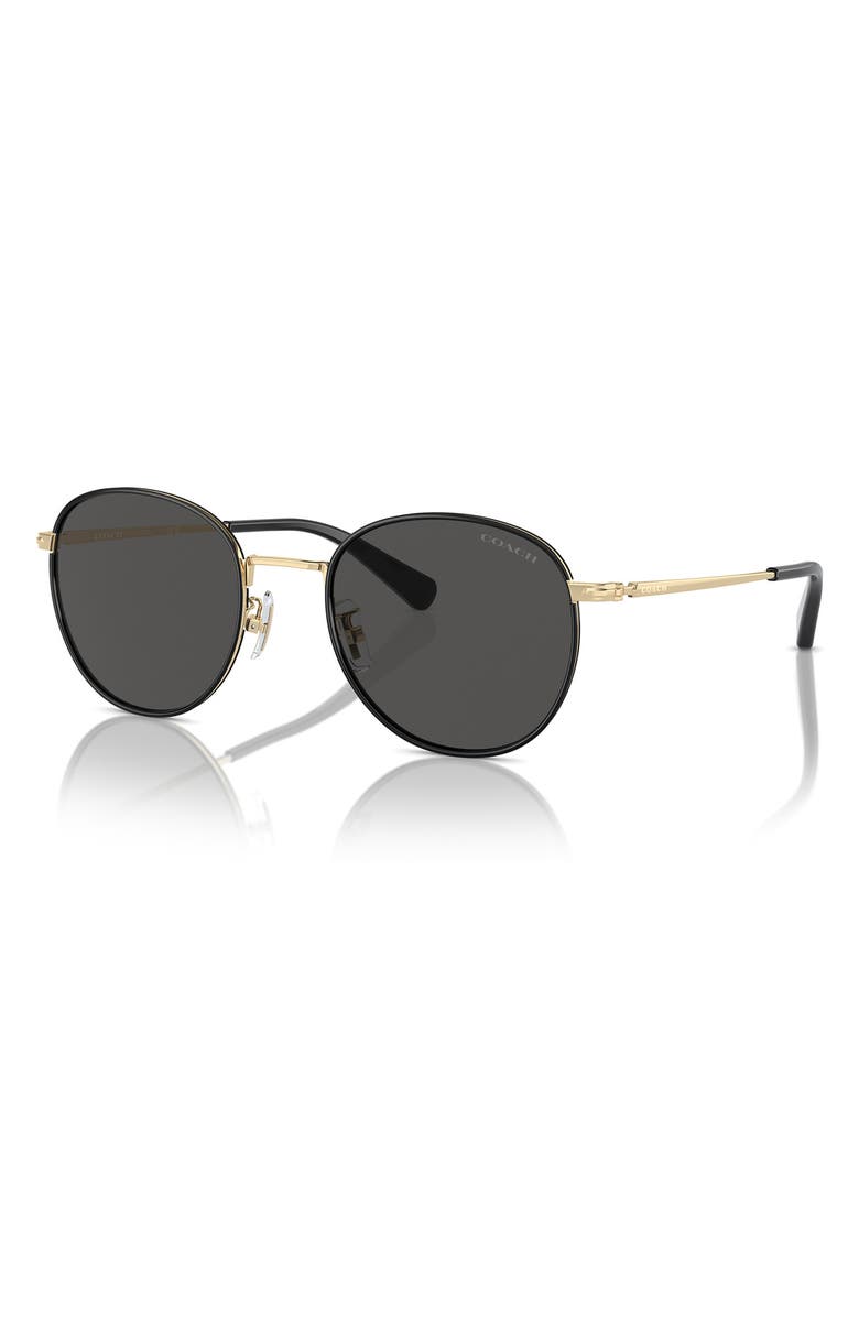 COACH 52mm Phantos Sunglasses, Alternate, color, Gold / Black / Grey Solid