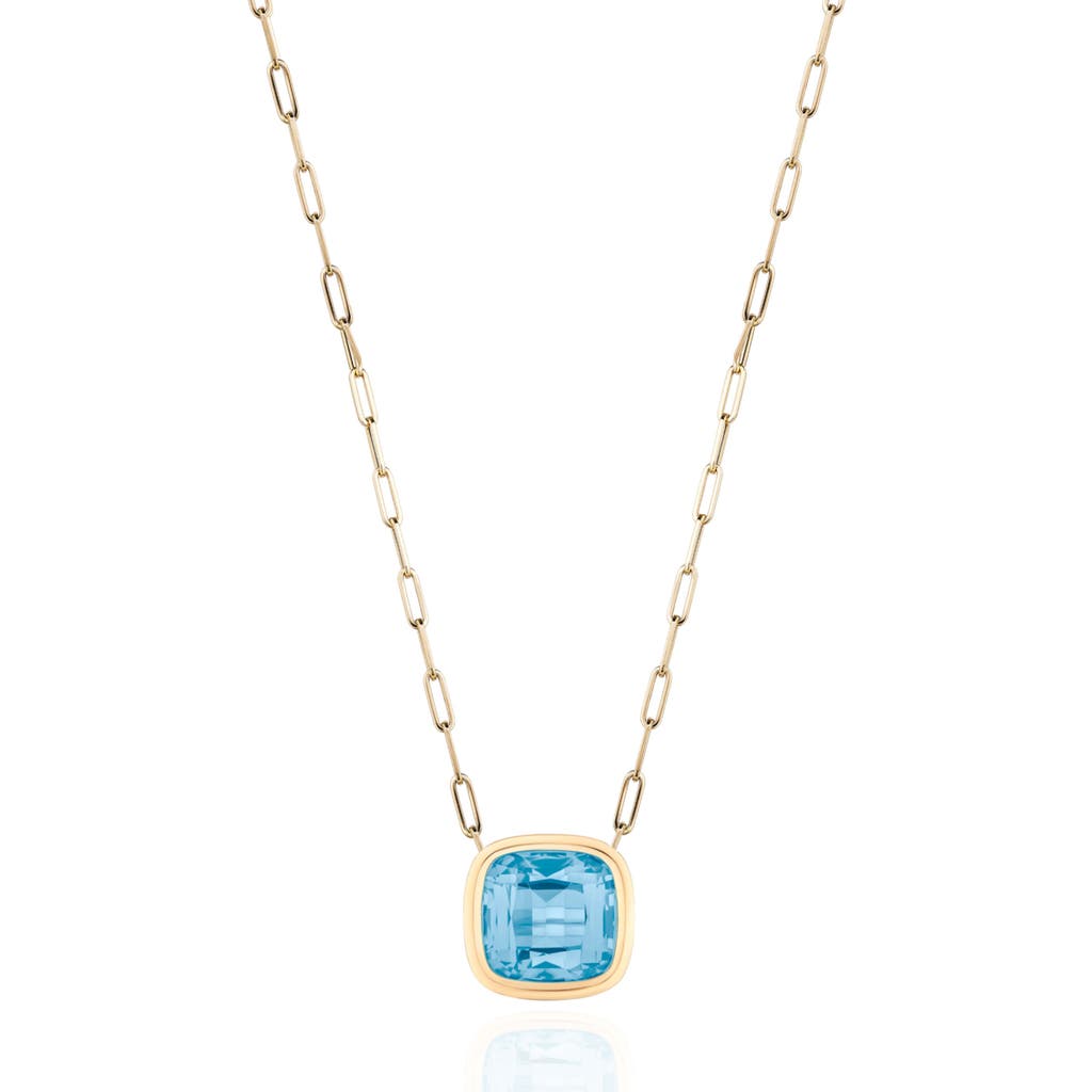 Goshwara Manhattan Cushion Pendant Necklace In Blue
