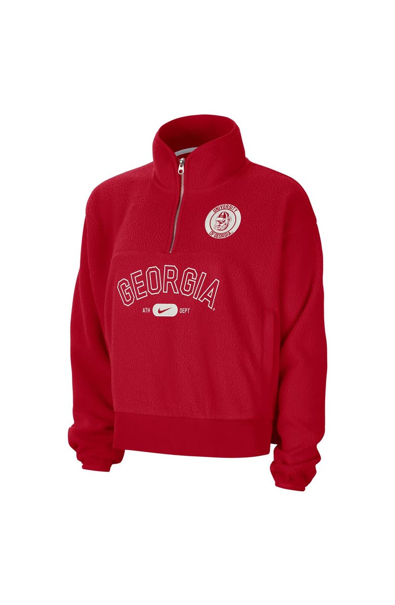 Nike Women's Nike Red Georgia Bulldogs Fly Fleece Quarter-Zip Jacket, Alternate, color, 