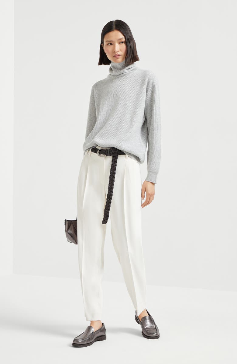 Brunello Cucinelli English Rib knit sweater, Alternate, color, Light Grey