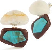 CHLOE AND MADISON Geometric Resin Statement Drop Earrings