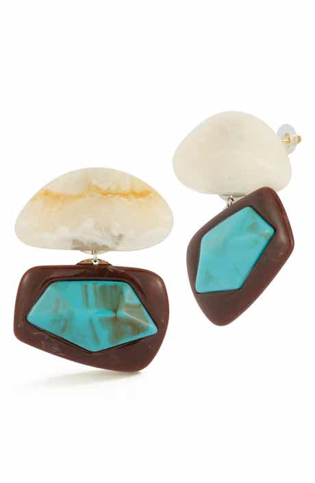 Geometric Resin Statement Drop Earrings