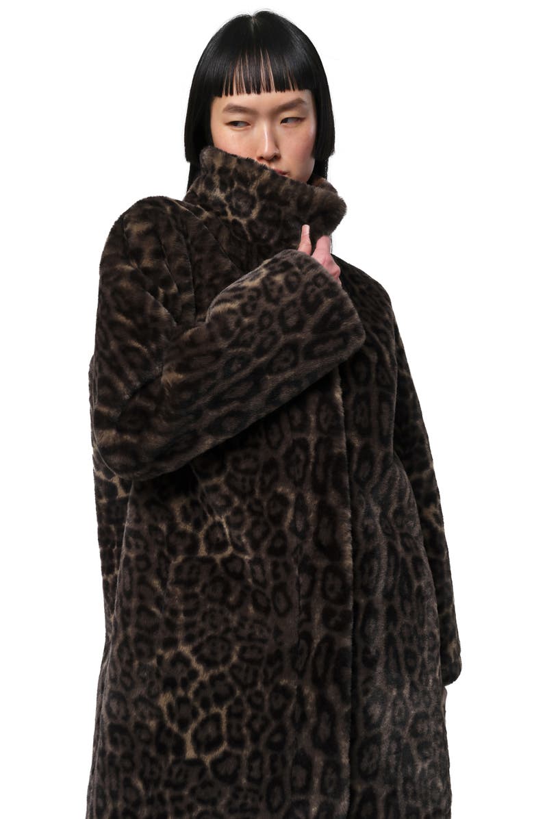 Apparis Blair Leopard Pluche<sup>™</sup> Faux Fur Coat, Alternate, color, Dark Leopard