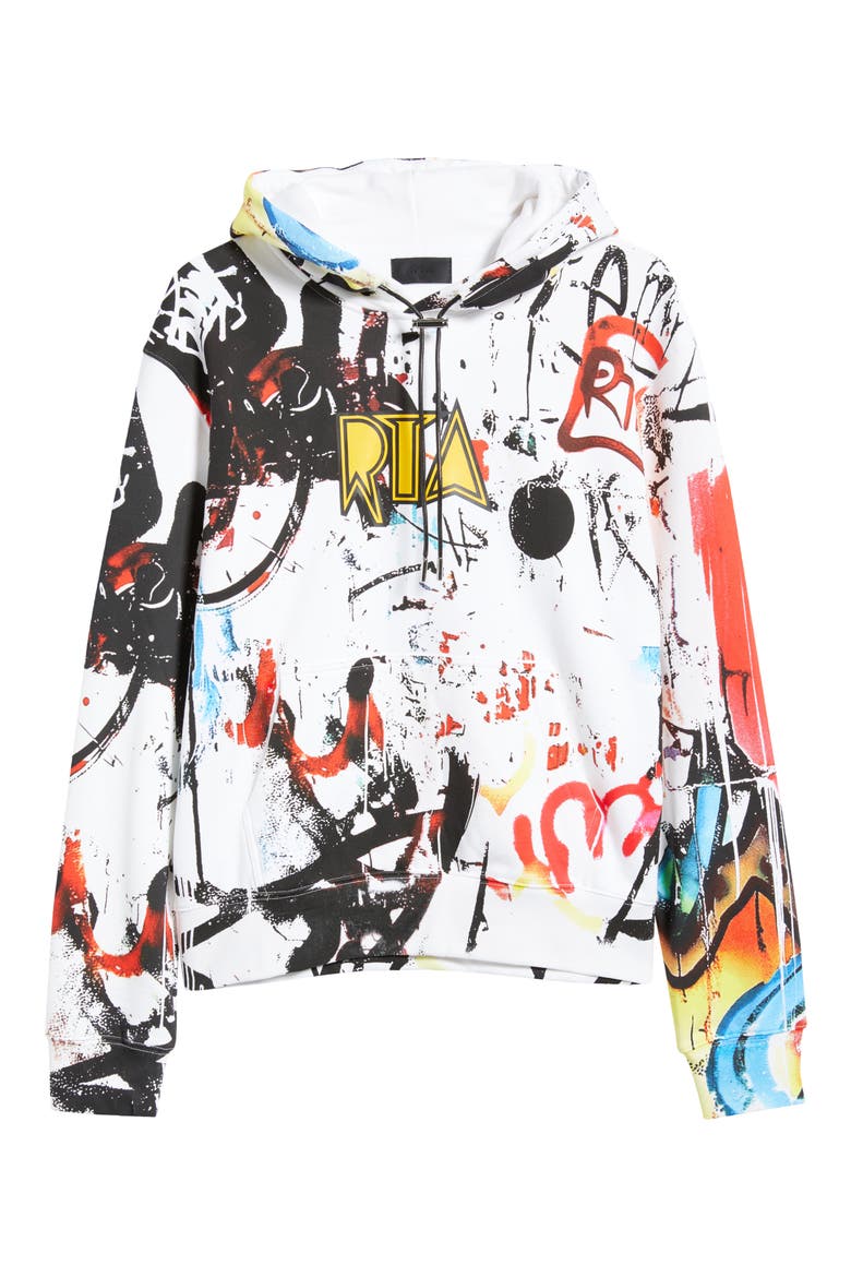 Dion Graffiti Logo Graphic Hoodie, Alternate, color, WHITE GRAFFITI