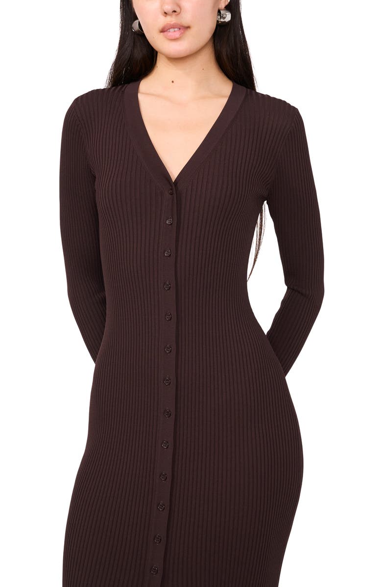 1.STATE Long Sleeve Rib Cardigan Dress, Alternate, color, 