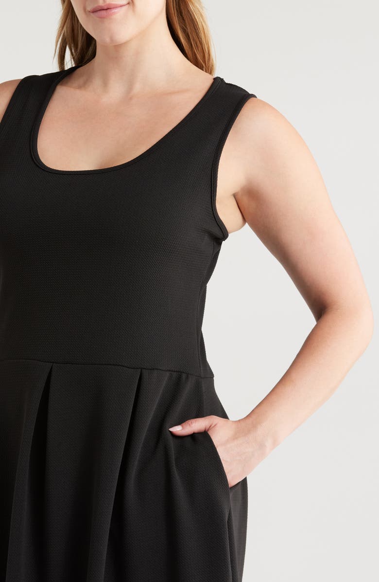 24seven Comfort Apparel Sleeveless Stretch Fit & Flare Minidress, Alternate, color, Black