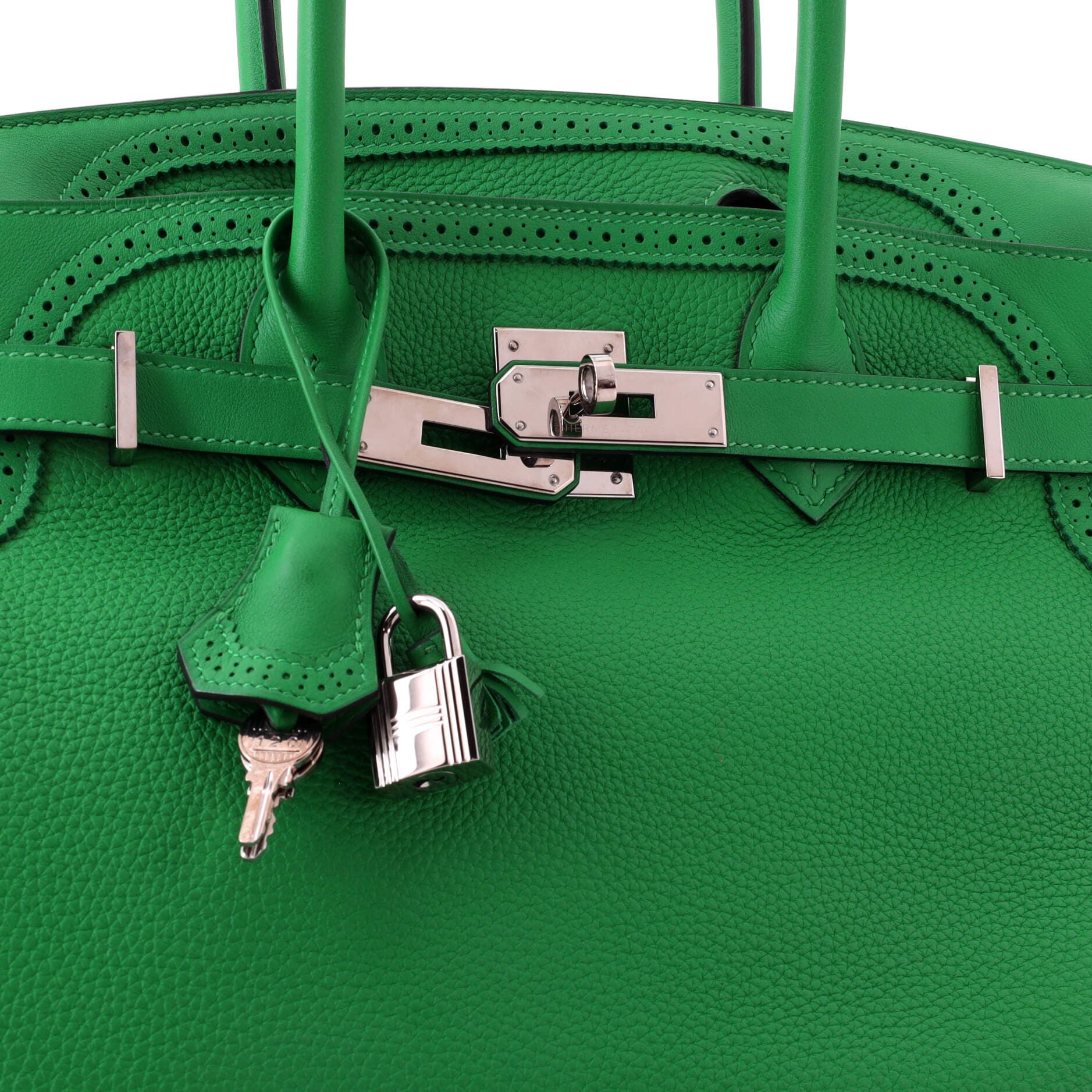 Birkin Ghillies Bag Green Togo and Swift with Palladium Hardware 30, Alternate, color, Green