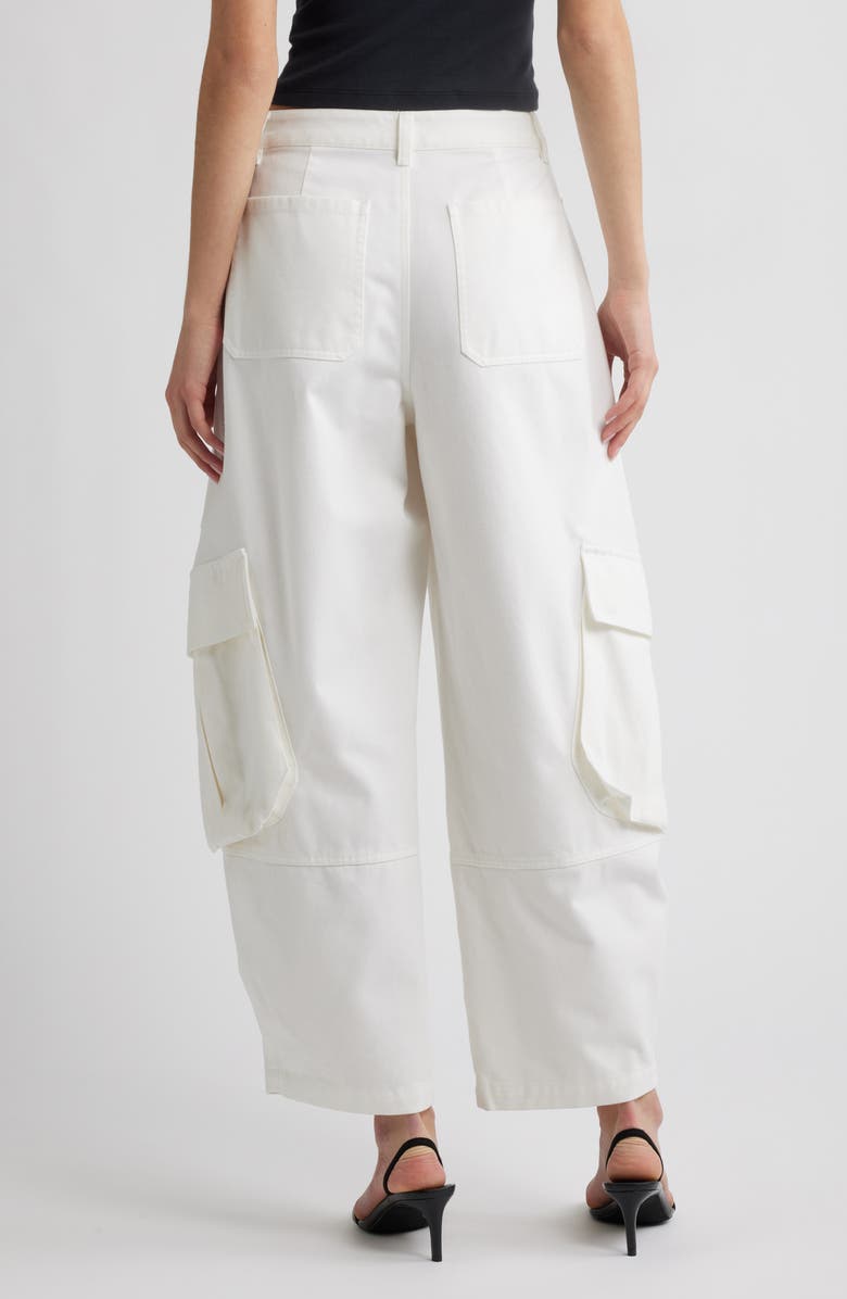 FRAME The Bubble Barrel Leg Cargo Pants, Alternate, color, White