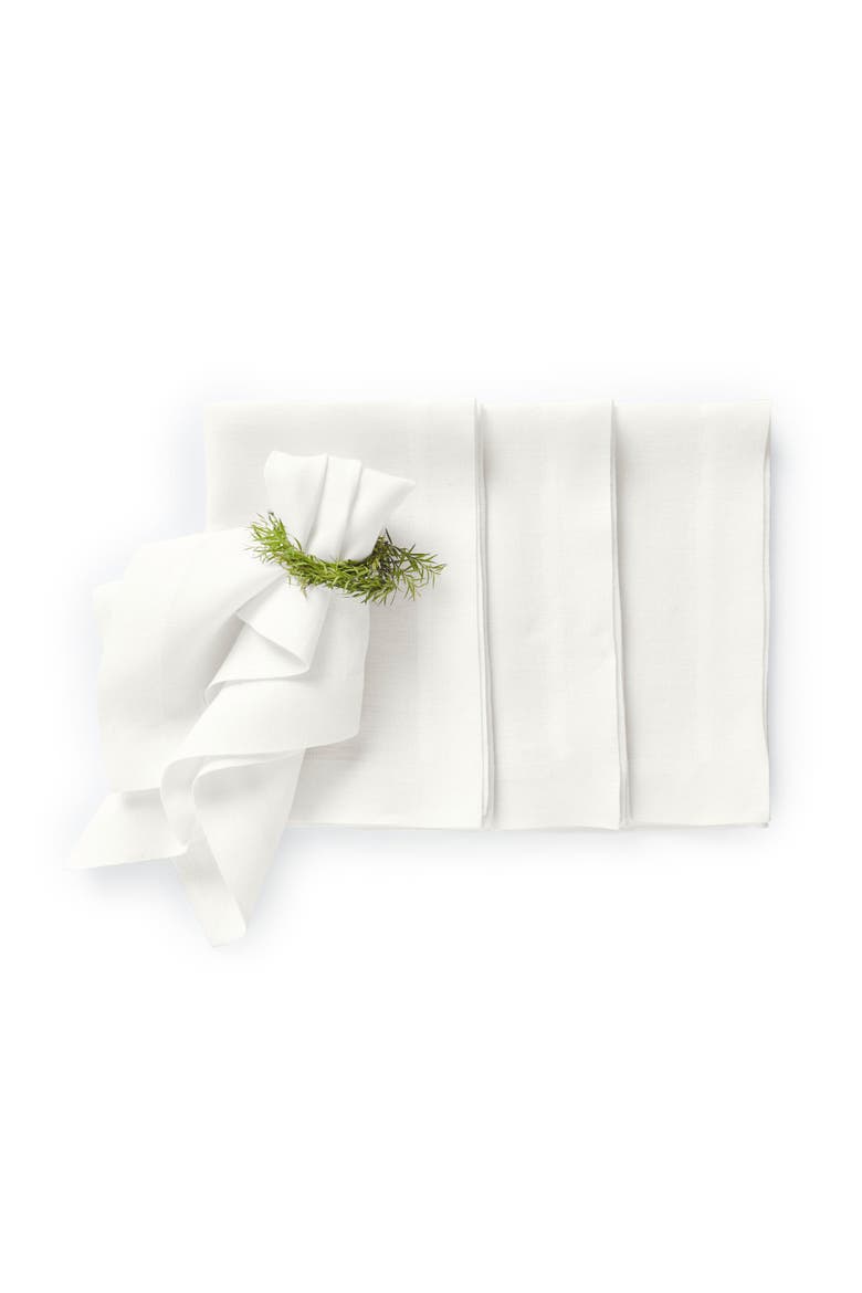 Linen Dinner Napkins Set of 4, 20 x 20" - Sonoma, Main, color, White