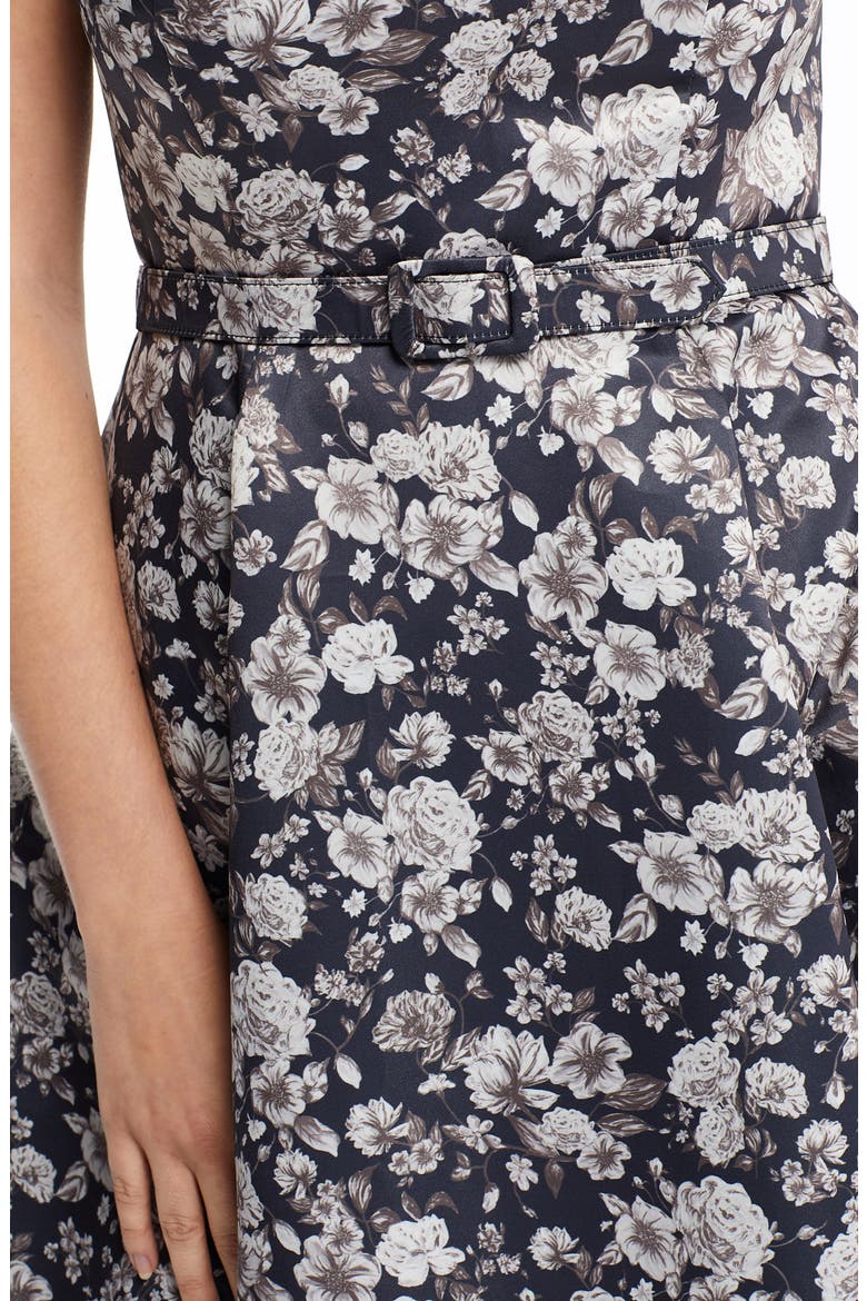 Elle Brightex Duchess Satin Dress, Alternate, color, DEEP COFFEE/ TAUPE