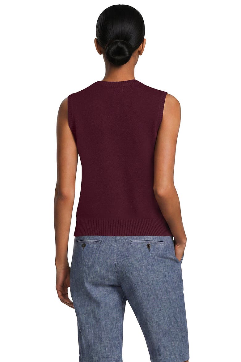 Cashtouch Crew Neck Vest Sweater, Alternate, color, Rich Burgundy