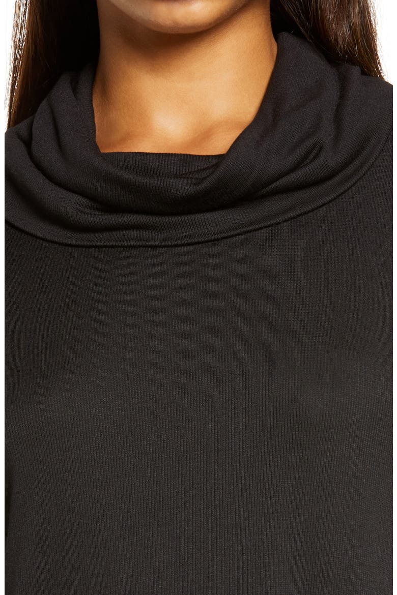 Slouchy Cowl Neck Top, Alternate, color, BLACK
