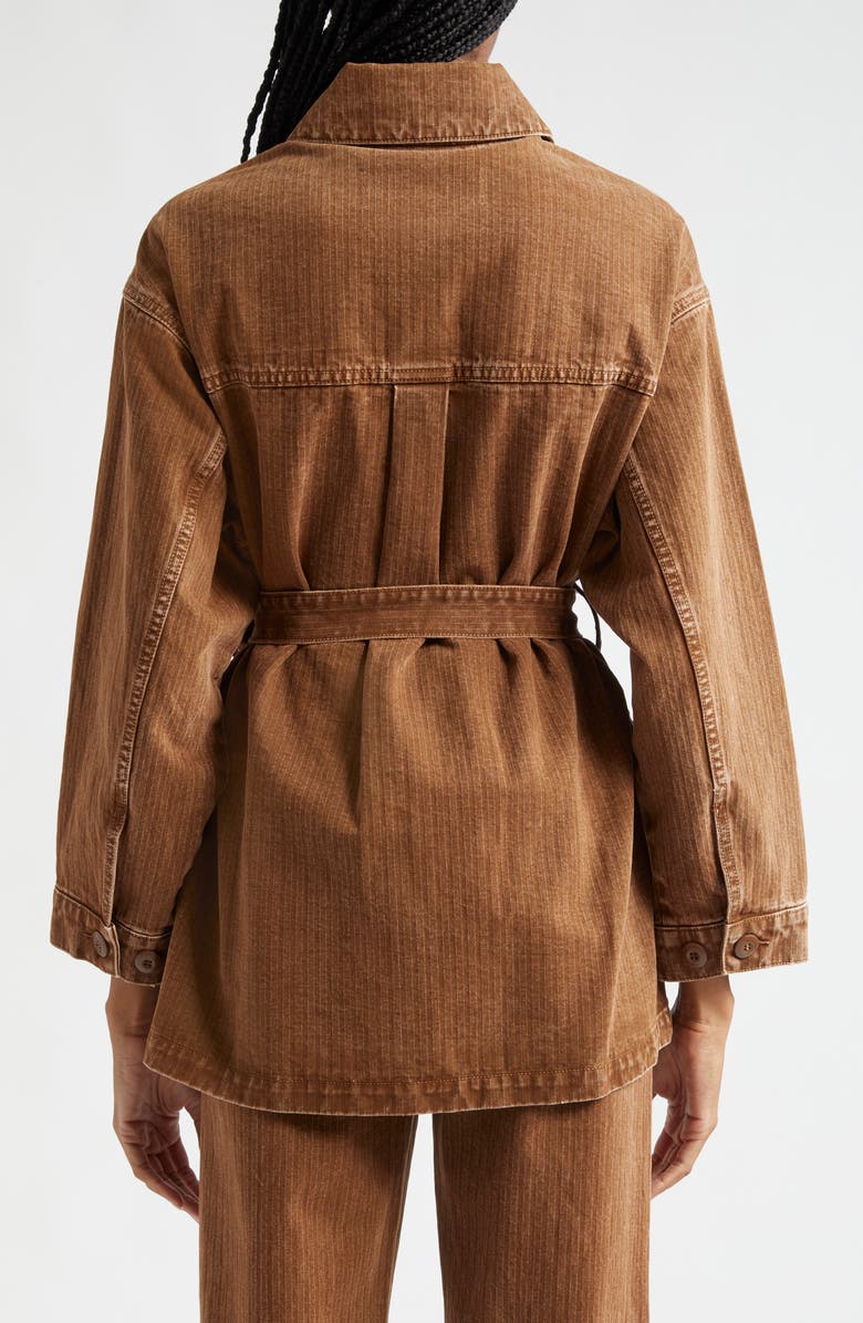 Veronica Beard Ramone Tie Waist Twill Chore Jacket, Alternate, color,