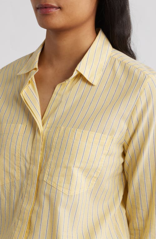 Beachlunchlounge Stripe Cotton & Modal Button-up Shirt In Yellow