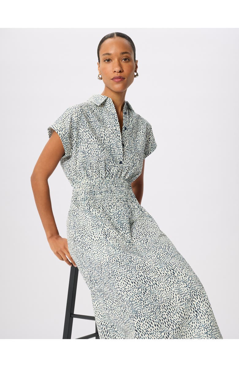 Whistles Flecked Animal Collared Dress, Alternate, color, Navy/Multi