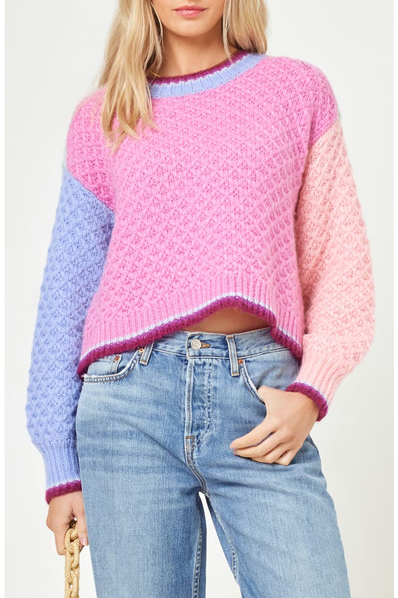Pretty Please Colorblock Sweater, Main, color, COSTA DEL SOL COLORBLOCK