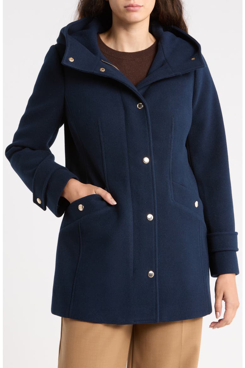 Faux Wool Zip Coat with Hood, Main, color, MIDNIGHT
