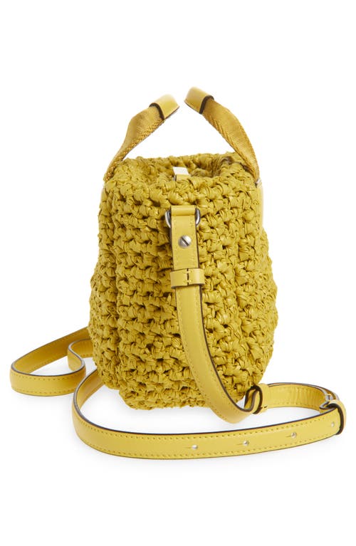 Moncler Micro Caradoc Woven Crossbody Bag In Yellow Pear