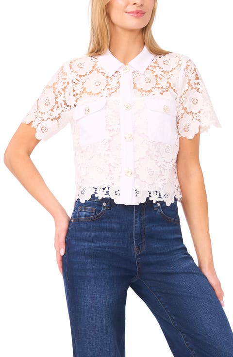 Floral Lace Button-Up Shirt