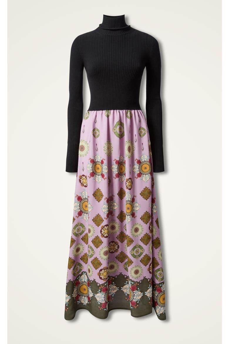 Lunaria Foulard Dress, Alternate, color, Nucleus Black